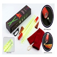 Barras Luminosas Dandiya Recargables por USB con 7 Colores LED, Encendido/Apagado Automático, Efecto de Burbujas, Ergonómicas, Vibrantes, Reutilizables, Seguras, con Conector C