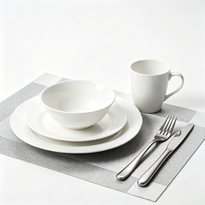 Assiettes en céramique blanches brillantes à bord ondulé, <span class=keywords><strong>grande</strong></span> <span class=keywords><strong>quantité</strong></span>, pour hôtels, restaurants, usage commercial, <span class=keywords><strong>vaisselle</strong></span> en porcelaine - Product Image 5