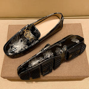 Mocasines Italianos de Cuero Genuino de Alta Gama para Hombre, Antideslizantes, Flexibles, Ligeros, Nuevos 2026, Zapatos Estampados de Alta Calidad - Product Image 5