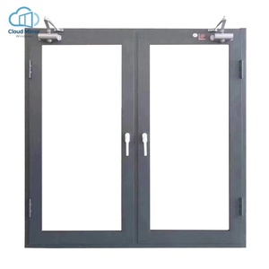 <span class=keywords><strong>Finestra</strong></span> a Battente Grigia a Doppia Anta con Chiudiporta Automatico e Vetro Temperato <span class=keywords><strong>di</strong></span> Sicurezza per Progetti Commerciali ed Export - Product Image 1