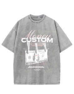 Camisetas LTD-MT1005 Personalizadas con Estampado de Serigrafía, Logotipo con Impresión Puff, Patrón Gráfico, Lavado Ácido, Camisetas Vintage para <span class=keywords><strong>Hombre</strong></span> - Product Image 1