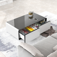 Réfrigérateur électrique double porte moderne OEM Smart Touch Table lecteur de musique haut-parleurs Table basse Réfrigérateur