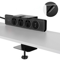 CHICON Support de multiprise mural peu encombrant Organisateur de prise de protection contre les surtensions pour téléphone portable Tablette Bureau et salon