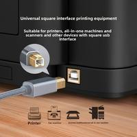 Câble d'imprimante USB 3.0 Type C vers Type B 5 Gbps, tressé en nylon, compatible avec les imprimantes, les stations d'accueil et les disques durs externes