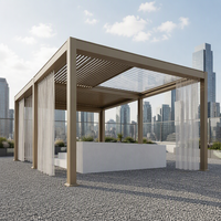 Pergola à lames orientables rétractables 3x3m 3x4m 4x4m 4x5m 4x6m 5x6m en aluminium pour extérieur, jardin et terrasse, écologique