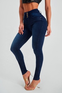 Traje de jeans de elevación de cadera de primavera y otoño cómodo con forma elástica ajustada de cintura alta para <span class=keywords><strong>mujer</strong></span> - Product Image 6