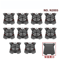 MOC Mini château médiéval Lion rouge Aigle noir chevalier armure soldats figurines arme bloc de construction briques jouets pour enfants