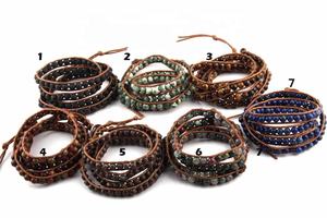 6mm Frauen Männer Schöne Korea Wachs Lava Edelstein Perlen Long Wrap Tiger Eye Armband 4 Wrap Armband - Product Image 6