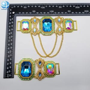 Violet grand Rectangle cristal boucle avec gland Bikini connecteur résistant à la rouille alliage chaîne en métal pour fille <span class=keywords><strong>maillot</strong></span> de bain bricolage faisant - Product Image 3