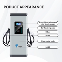 Chargeur rapide DC Tpson 120 kW CCS2 pour véhicules électriques, câble de 5 mètres, lecture de code, paiement par carte, installation facile, garantie de 2 ans, gris, neuf