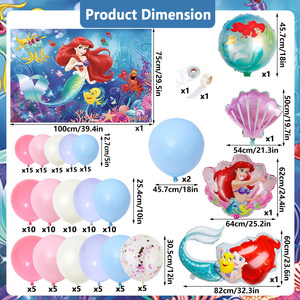 Juego de cadena de globos con temática de sirena, juego de arco de fondo de globo de papel de látex con cola de sirena, decoración de fiesta de <span class=keywords><strong>feliz</strong></span> <span class=keywords><strong>cumpleaños</strong></span> - Product Image 2