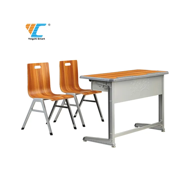 Kursi dan meja sekolah anak-anak, bingkai logam berkualitas tinggi, ukuran standar, terjangkau untuk sekolah dasar hingga menengah