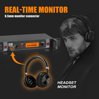 Système de monitoring intra-auriculaire sans fil professionnel XTUGA RW2080 avec lumières LED, portée de 250 pieds, 2 canaux, boîtier métallique moulé privé