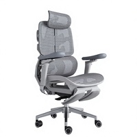 Chaise de jeu Spider Back, chaise de bureau ergonomique en mesh, réglable en hauteur, pivotante, avec accoudoirs 6D et repose-pieds