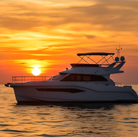 Yacht à moteur en fibre de verre FRP de 50 pieds (15 m), 3 cabines, 2 salles de bain, croiseur à flybridge, moteur diesel double 425 CV, classe III CCS, fabricant