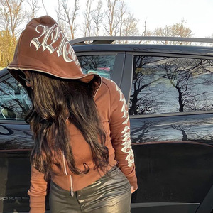 Sweat-shirts pour femmes avec imprimé lettres et fermeture éclair, vêtements décontractés, streetwear, athleisure, hauts sportifs, cyber <span class=keywords><strong>ghetto</strong></span>, nouveaux - Product Image 1