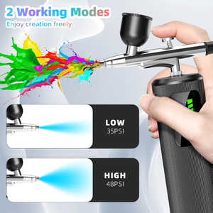 Kit de Aerógrafo Inalámbrico para Decoración de Uñas, Recargable, Portátil, con Boquilla de 0.3 mm y Pantalla LED para Salón - Product Image 6