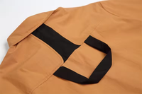 Chemises de travail pour hommes à col montant, manches courtes, coupe ample, boutonnées, style décontracté, motif uni brodé, tissu tricoté
