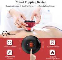 Appareil de thérapie par ventouses sous vide électrique intelligent personnel rechargeable Appareil de thérapie par lumière rouge portable