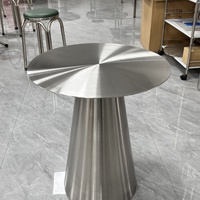 Table Basse en Acier Inoxydable Design Carré + Rond Portable Durable Antirouille Moderne pour Salon et Repas Décontractés