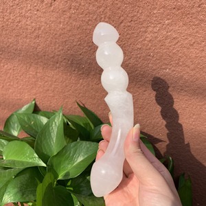 天然透明石英按摩棒白色水晶手工雕刻魔杖灵气骨盆魔杖成人刮痧 - Product Image 4