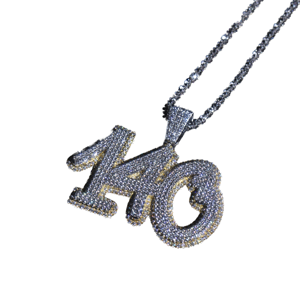 Pendentif personnalisé en forme de lettre pour bijoux hip-hop, en argent 925, moissanite couleur DEF, qualité VVS, plaqué rhodium/or, taille brillant - Product Image 1