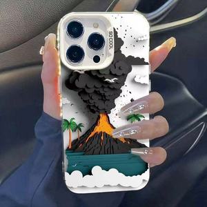 Nouvelle <span class=keywords><strong>Coque</strong></span> de Téléphone Portable Antichoc avec Motif Relief Volcanique pour iPhone 16 Plus 17 Air Pro Max, <span class=keywords><strong>Coque</strong></span> Arrière Électroplaquée - Product Image 2