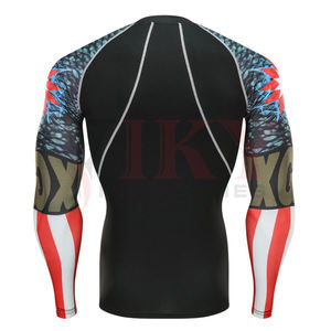 เสื้อรัดกล้ามเนื้อสำหรับผู้ชาย ยี่ห้อ Custom Gi Bjj Rashguards สำหรับกีฬายิวยิตสู ชกมวย ฟิตเนส เพาะกาย - Product Image 4