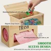 Boîte de rangement pour dosettes de lessive en bois au design moderne et minimaliste avec couvercle rabattable et compartiments pour poubelle de comptoir de cuisine