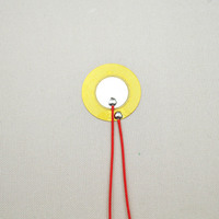 Diaphragme piézoélectrique bimorph miniature de 15 mm, élément piézo double face 3,2 kHz avec fils de connexion pour pièces brutes de mini-buzzer piézo