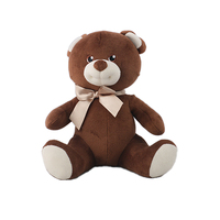 Ours en peluche classique avec nœud papillon, marron et gris, collection de jouets en peluche doux, cadeau de la Saint-Valentin et de Noël, fabrication OEM
