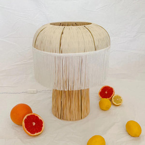 Lampe de table artisanale moderne minimaliste avec pompon, source lumineuse LED E27, écologique, pour salon, villa, hôtel, appartement - Product Image 5