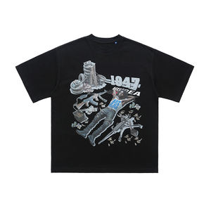 Camiseta de Hombre de Algodón de Alta Calidad, Lujosa, de 300 g/m², Gruesa, Holgada, Transpirable, con Estampado Digital Gráfico - Product Image 1