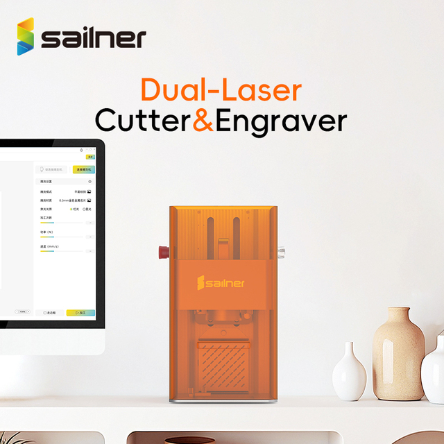 Sailner S1 2-in-1 Dual Laser Cutter & Engraver, High Precision Lightning Speed Portable Laser Engraving Machine