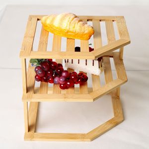 Support d'angle en <span class=keywords><strong>bambou</strong></span> à 3 niveaux pour l'organisation des épices et des condiments de cuisine – Rangement et étagères - Product Image 4