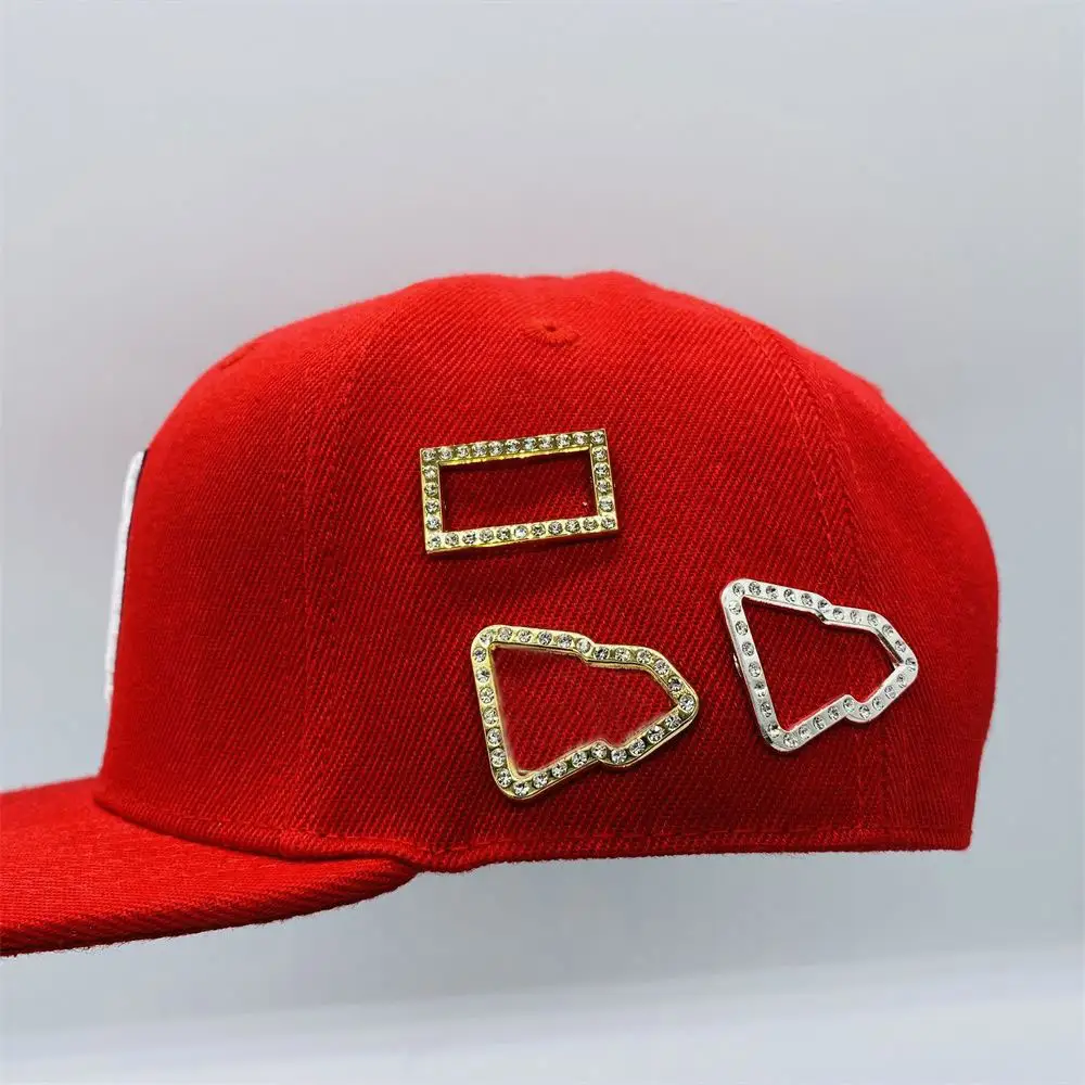 Custom wholesale Hot sale border hat pins frame pins rhinestone Galvanized pins for hats