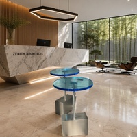 Nouvelle table d'appoint en acrylique de luxe au design moderne, table basse en acrylique transparent durable sur mesure pour le mobilier de salon