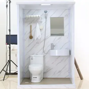 XNCP उच्च गुणवत्ता एकीकृत पूर्वनिर्मित पोर्टेबल संलग्न बाथरूम इकाई शौचालय बेसिन शौचालय के साथ आधुनिक डिजाइन सीधे चीन