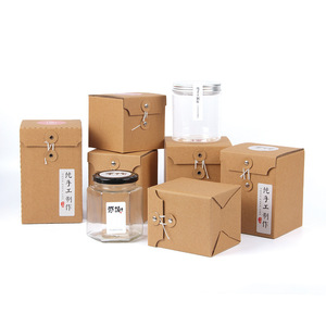 Wholesale customized general creative kraft paper packaging box customized chili sauce carton mug gift box tea honey box