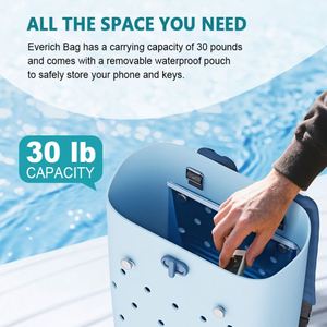 Customization Children Beach Bag Summer Eva Fashion Solid Holes Waterproof <b>Handbag</b> Pouch Shopping Double Shoulder Bag Kids Use - Product Image 4