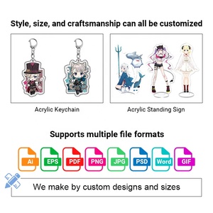 Tùy chỉnh phim hoạt hình phong cách Acrylic Keychain hình chữ nhật đầu phước lành nhựa Keychain cho sinh viên và trẻ em - Product Image 5