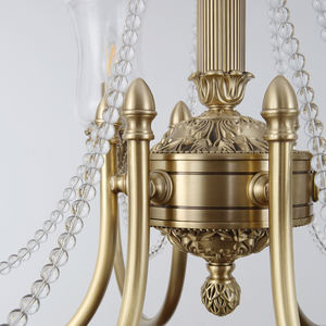 Lámpara de Araña de Metal Negro E14 Estilo Europeo para Hotel, Restaurante, Villa, Lámpara de Araña Clásica de Vidrio para Sala de Estar y Dormitorio - Product Image 3