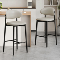 Chaises de bar luxe moderne nordique rustique grand comptoir bois cuir dos cuisine métal haut tabouret meubles chaise Bar pour Table de Bar