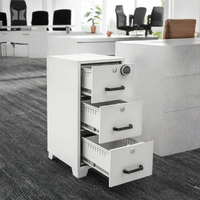 Armoire de classement métallique autoportante moderne, robuste, durable, écologique, à 3 tiroirs, avec serrure à clé, grande capacité, pour bureau commercial