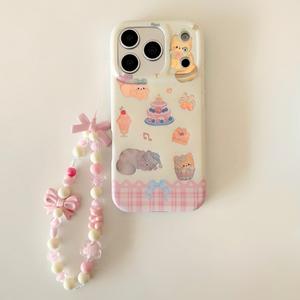 Coque de téléphone personnalisée avec motif animal Cake <span class=keywords><strong>Cat</strong></span> Laser Rhinestone pour iPhone 15/14/13/12 avec cordon de protection - Product Image 5