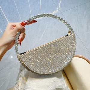 Bolsos de Fiesta Brillantes de Verano 2026 para Damas, Bolsos de Lujo con Marco Redondo, Bolsos Circulares para la Noche, Bolsos de Media Luna con Pedrería para Mujer - Product Image 6