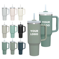 Offre Spéciale – Gobelet de Voyage Isotherme en Acier Inoxydable à Double Paroi 40 Oz avec Poignée, Tasse à Sublimation Vierge avec Paille