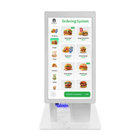 Kiosco de Autoservicio Android de 21.5 Pulgadas con Pantalla Táctil, WiFi, Escritorio Metálico, Impresora, Escáner, Terminal de Pago para Restaurantes