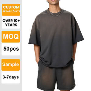 Camiseta Personalizable Lisa con Degradado, 100% Algodón, Gruesa, Hombros Caídos, Estilo Vantage, Venta al por Mayor, Impresión, Bordado para Hombre - Product Image 1