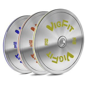 Plaques de poids en caoutchouc VIGFIT en acier chromé et fonte, calibrées pour une application universelle - Product Image 5